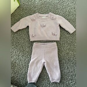 Lavender Knit Kids Matching Set